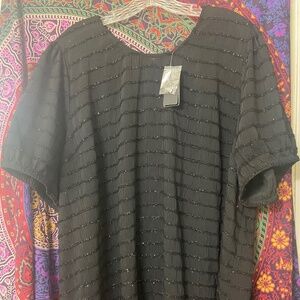 New! NWT Torrid Black, Short Sleeve, Sheer, Cfhn, Blouse Plus size 4x